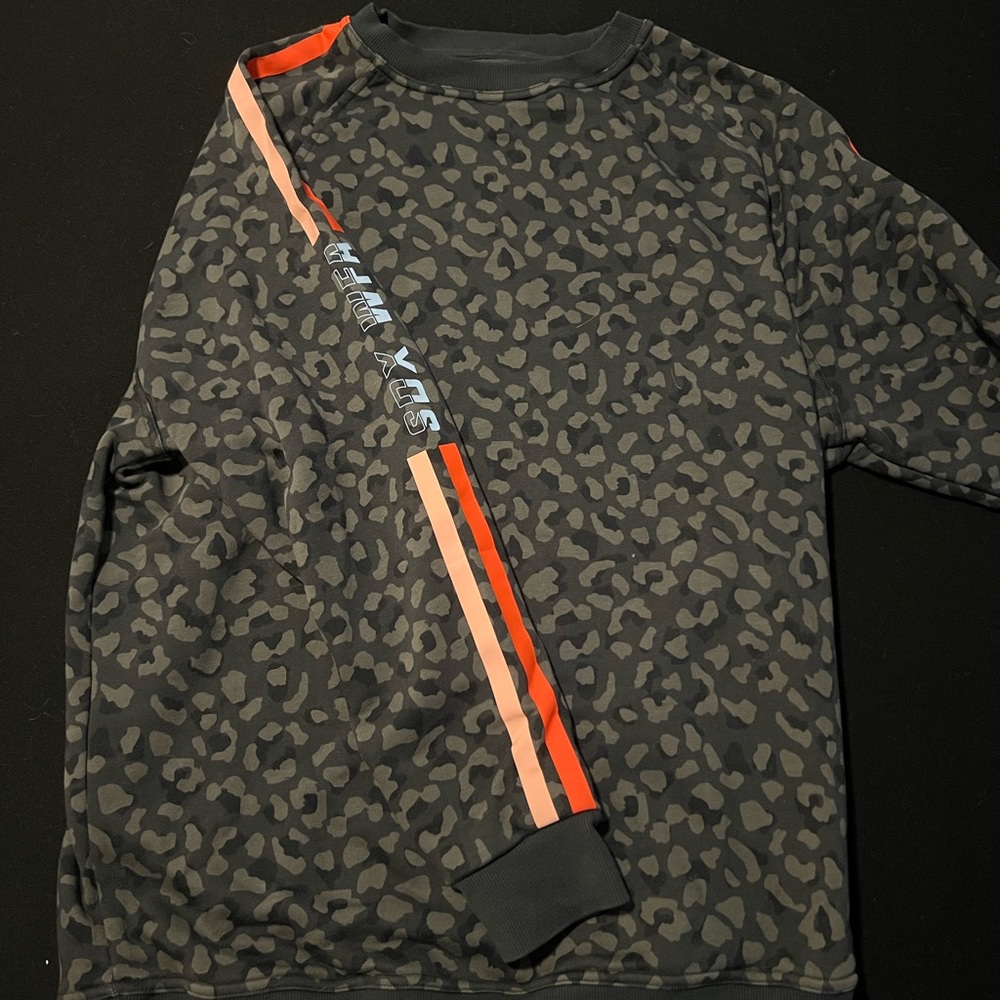 Sarah’s Day X White Fox green leopard crewneck